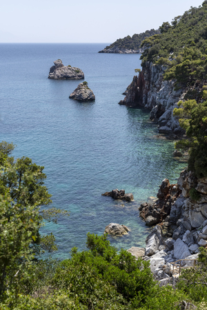 Pristine bay view of a greece island.の写真素材