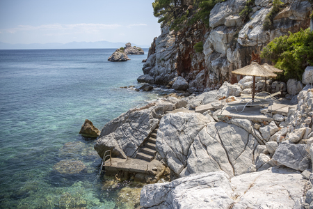 Pristine bay view of a greece island.の写真素材