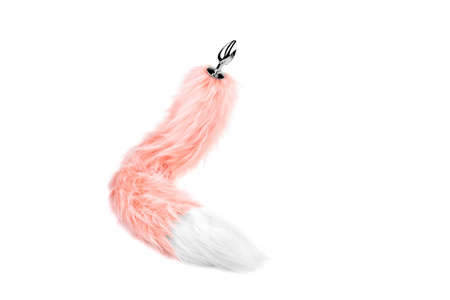Steel Anal Plug with Soft Wild Fox Tail. Butt Plug Anal Stimulator for Women.の写真素材