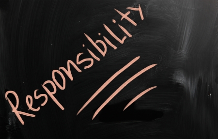 responsibility word on black backgroundの写真素材