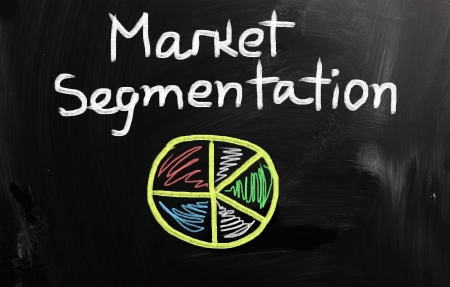 marketing concept handwritten with chalk on a blackboardの写真素材