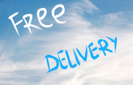 Free deliveryの写真素材