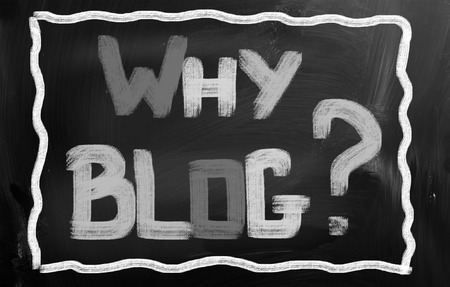 Why Blog words on blackboardの写真素材