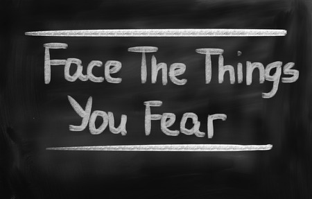 Face The Things You Fear Conceptの写真素材