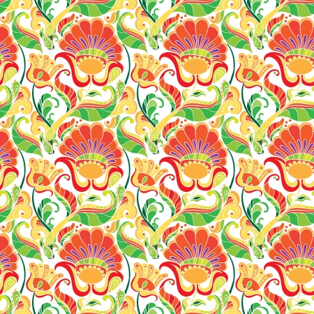 seamless floral pattern on white backgroundのイラスト素材