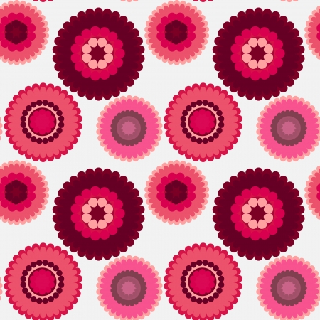 seamless retro floral background pink colorのイラスト素材