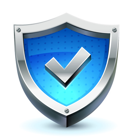 shield with check mark as protection and safety iconのイラスト素材