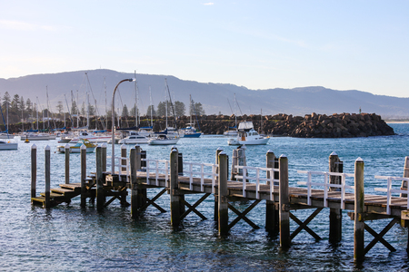 Jetty, Wollonging Harbour, Australiaの写真素材