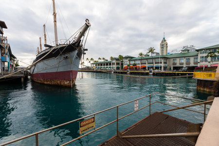 Pier at Honolulu Harbor, Oahu, Hawaiiの写真素材
