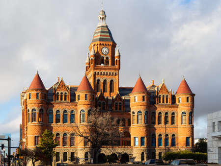 Dallas, TX, USA - December 22, 2013 : Old Red Courthouse at intersection of Houston and Commerce streetsのeditorial素材