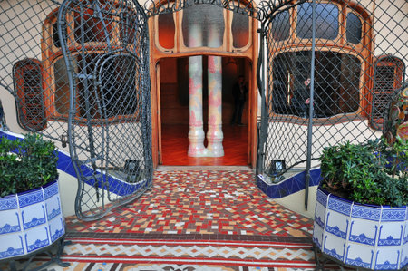 architectural details in casa Batllo, Spain