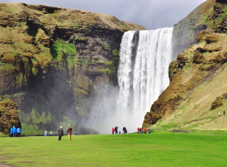 Beautiful Skogafoss in Icelandの写真素材