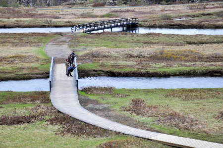 Photographers in nature, park Thingvellirのeditorial素材