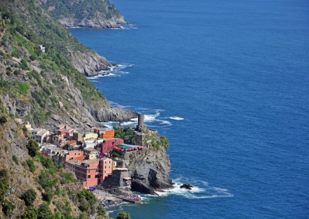 Vernazza village, Liguria, Italyの写真素材