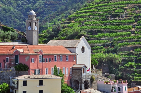 Italian landscape in Mediterranean villageの写真素材