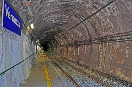 Railway tunnel in Liguria, Italyの写真素材