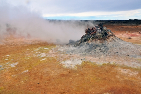 Fumarole in Iceland near Myvatnの写真素材