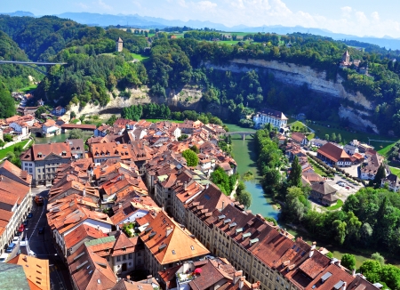 Roofs of Fribourg, Switzerlandの写真素材