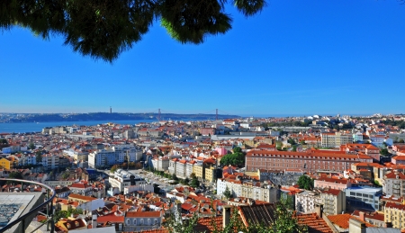 Lisbon skyline, top viewpointの写真素材