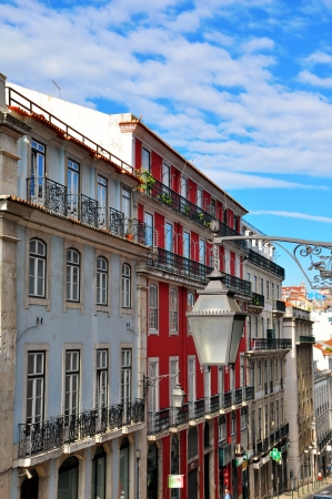 Llisbon street in Baixa district. Portugalのeditorial素材