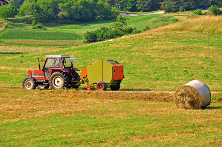 Tractor in the fieldの写真素材