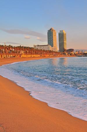 Barcelona beach, Catalonia, Spainの写真素材