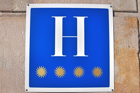 Hotel sign of four starsの写真素材