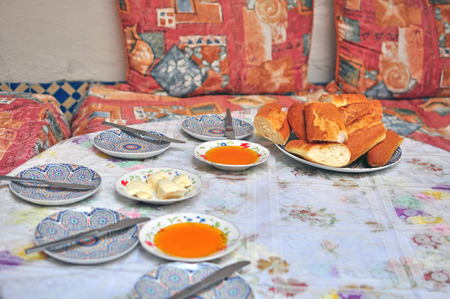 Traditional marrocan breakfastの写真素材