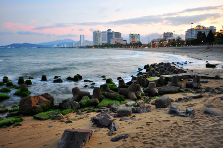 NHA TRANG, VIETNAM - MARCH 11: View of Nha Trang downtown, Vietnam on March 11, 2015. Nha Trang is a coastal city and capital located in South Central Coast of Vietnam.のeditorial素材