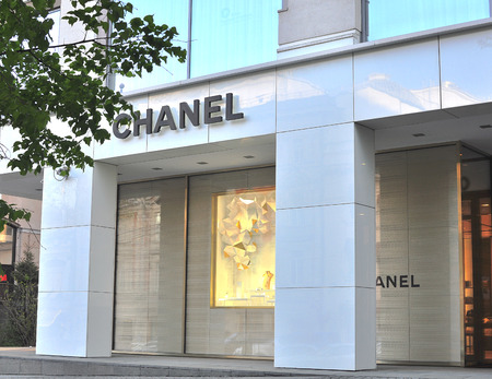 MOSCOW, RUSSIA - MAY 10: Chanel flagshop store in Moscow on May 10, 2015. Chanel is a luxury french fashion brand.のeditorial素材