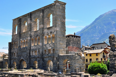 Aosta roman ruinsの写真素材