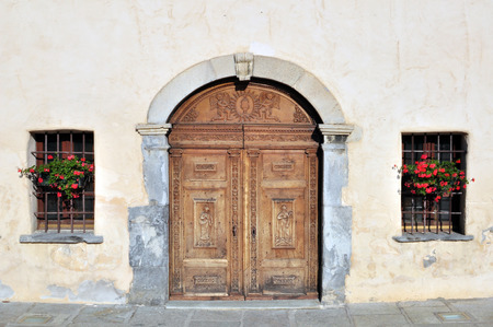 Church entrance, Italyの写真素材