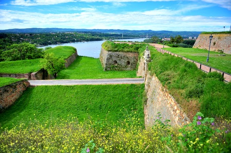 Summer view of Petrovaradin city park, Serbiaの写真素材
