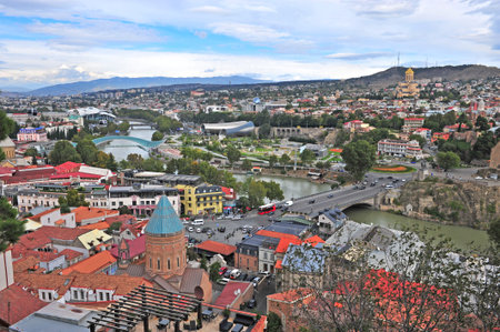 Top view of Tbilisi historical center, Georgia