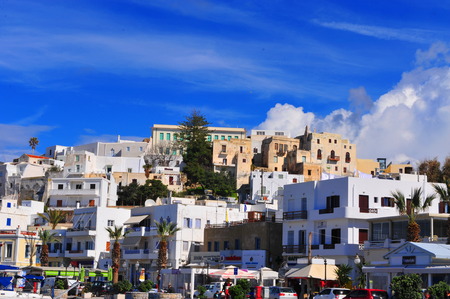 NAXOS, GREECE - FEBRUARY 22: View of Chora old town, Naxos, Greece on February 22, 2018.のeditorial素材