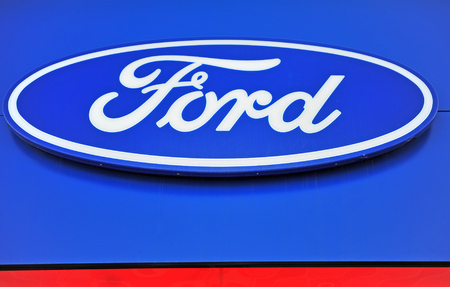 MOSCOW, RUSSIA - MAY 10, 2018: Logo of Ford corporation on May 10, 2018.のeditorial素材