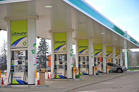 MOSCOW, RUSSIA - MAY 02: BP Petroleum oil station in Moscow on May 2, 2018.のeditorial素材