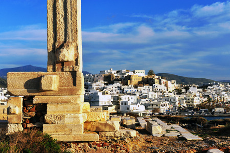 CHORA, GREECE - FEBRUARY 28: View of Chora old town, Naxos island, Greece on February 28, 2018.の写真素材