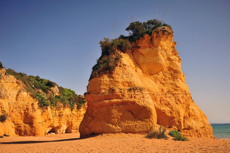 BEautiful rocks on the beach of Lagos, Portugal