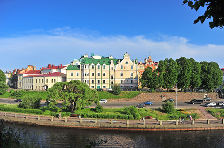 Vyborg, Russia - June 21, 2019: Scenic view of Vyborg old town, Russia.のeditorial素材