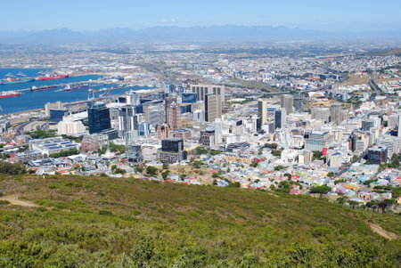Panoramic view of the city of Cape Town, South Africaの写真素材