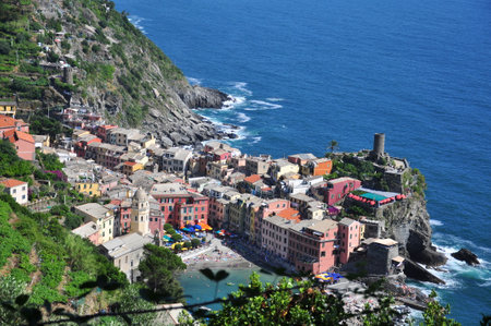 Vernazza, Cinque Terre, Liguria, Italyの写真素材