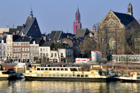 View of Amsterdam from the canal.の写真素材