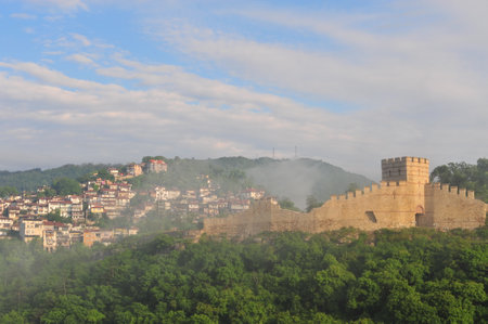 view of the old town of Veliko Tarnovo, Bulgariaの写真素材