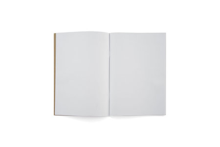 Blank notebook and white spread. High quality photo