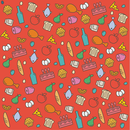 patteran icons food and products in flat style vector illustrationsのイラスト素材