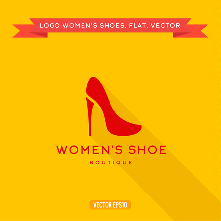 logo womens shoes with a heel icon vector illustrationsのイラスト素材
