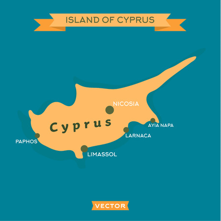 Island of Cyprus, with a mark cities on it vector illustrationsのイラスト素材