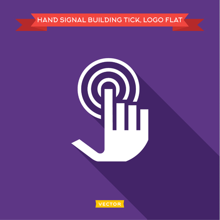 Hand tick presses and receives the signal as an antenna, wave flat strong logo vector のイラスト素材