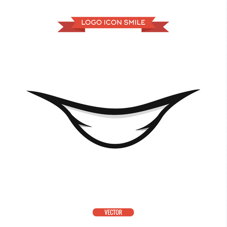 Abstract smile vector illustration, icon logo, flat stylesのイラスト素材